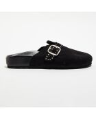 Sabots en Velours de Cuir Angelo noirs