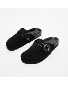 Sabots en Velours de Cuir Angelo noirs