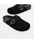 Sabots en Velours de Cuir Angelo noirs