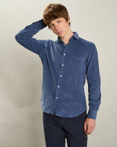 Chemise regular en Velours côtelé Paul Pat cobalt