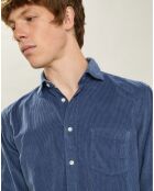 Chemise regular en Velours côtelé Paul Pat cobalt