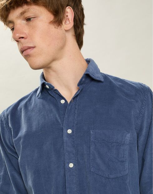 Chemise regular en Velours côtelé Paul Pat cobalt
