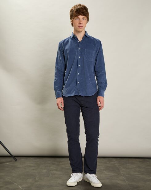 Chemise regular en Velours côtelé Paul Pat cobalt