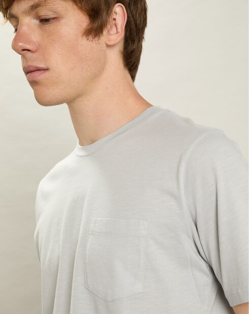 T-Shirt Équipage de Poche gris galets