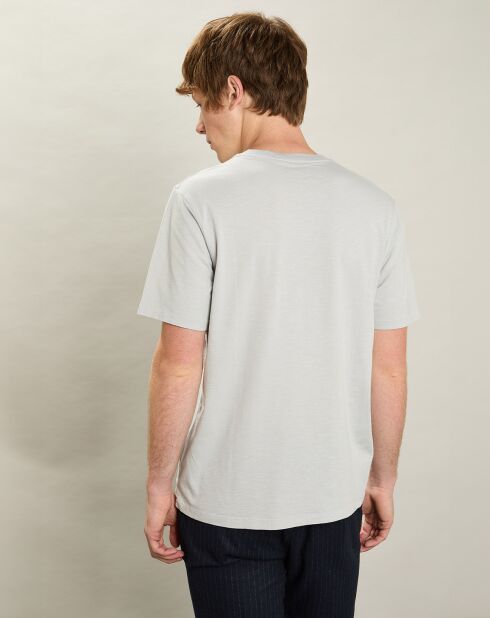 T-Shirt Équipage de Poche gris galets