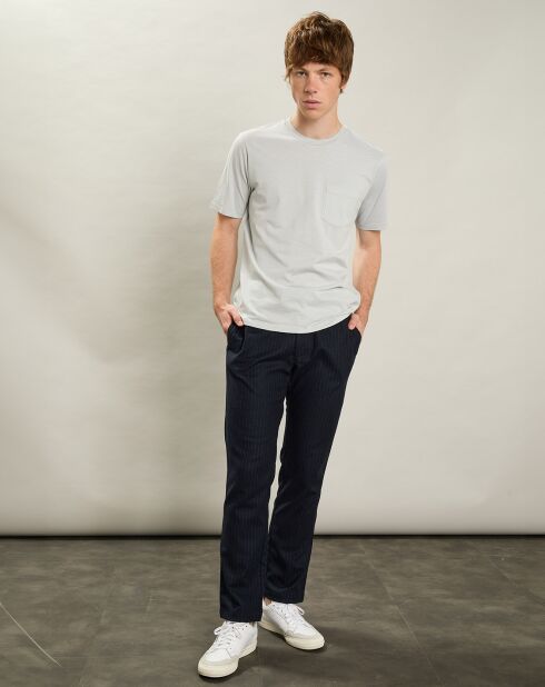 T-Shirt Équipage de Poche gris galets
