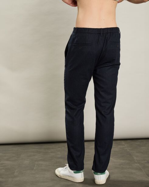 Pantalon en Laine mélangée Pétrolier marine