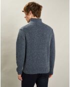 Pull en Yack, Alpaga & Laine Col Roulé denim