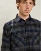 Chemise en Flanelle en Laine mélangée Percey marine