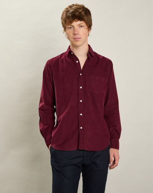Chemise en Velours Milleraies regular Paul Pat rouge harvard