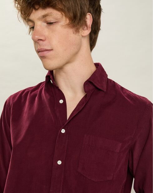 Chemise en Velours Milleraies regular Paul Pat rouge harvard