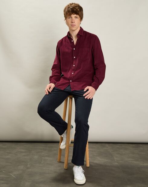Chemise en Velours Milleraies regular Paul Pat rouge harvard