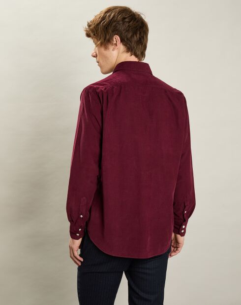 Chemise en Velours Milleraies regular Paul Pat rouge harvard