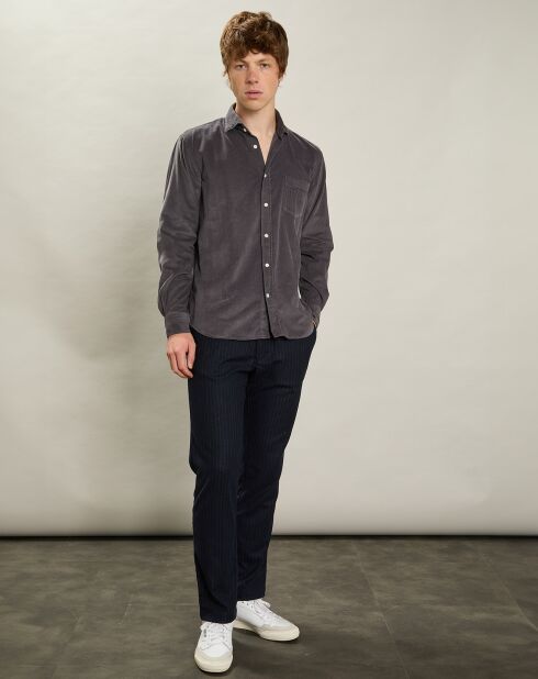 Chemise regular en Velours côtelé Paul Pat charbon de bois