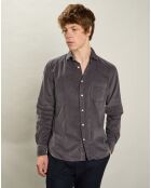 Chemise regular en Velours côtelé Paul Pat charbon de bois