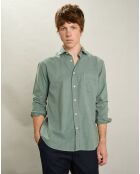Chemise en Flanelle regular Paul vert cyprès