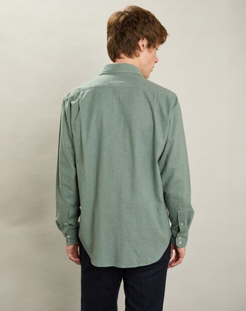 Chemise en Flanelle regular Paul vert cyprès