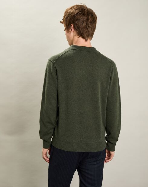 Pull Polo en Laine & Cachemire forêt