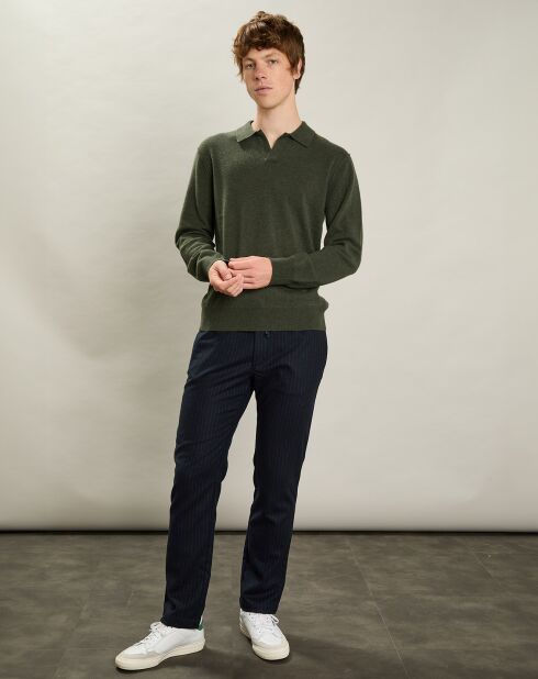 Pull Polo en Laine & Cachemire forêt