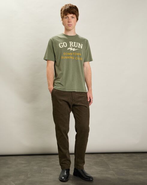 Pantalon en Velours côtelé Tyron olive noire