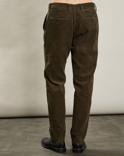 Pantalon en Velours côtelé Tyron olive noire