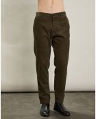 Pantalon en Velours côtelé Tyron olive noire