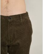 Pantalon en Velours côtelé Tyron olive noire
