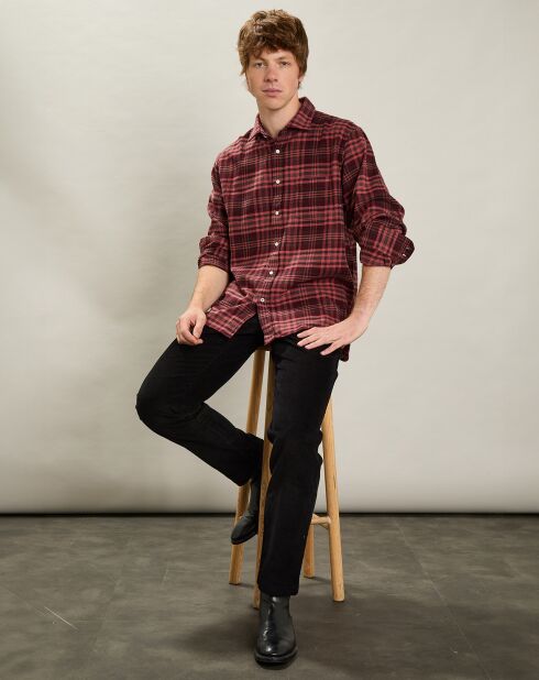 Chemise en Flanelle regular Paul bordeaux