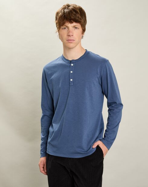 T-Shirt Henley Ls cobalt