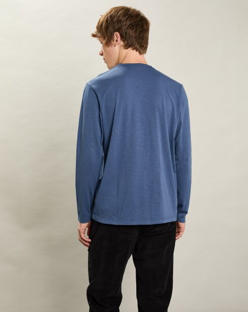 T-Shirt Henley Ls cobalt