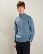 Pull en Laine & Cachemire Col Montant jean