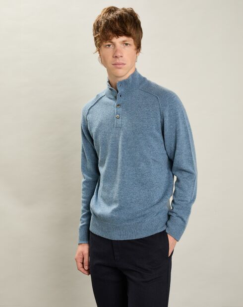 Pull en Laine & Cachemire Col Montant jean