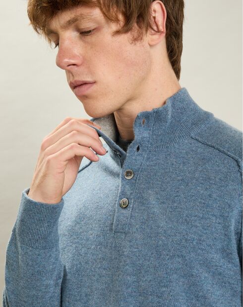 Pull en Laine & Cachemire Col Montant jean