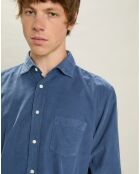 Chemise regular en Velours Milleraies Paul Pat cobalt