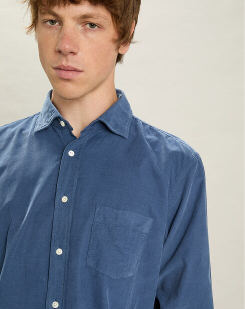 Chemise regular en Velours Milleraies Paul Pat cobalt
