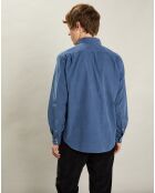 Chemise regular en Velours Milleraies Paul Pat cobalt