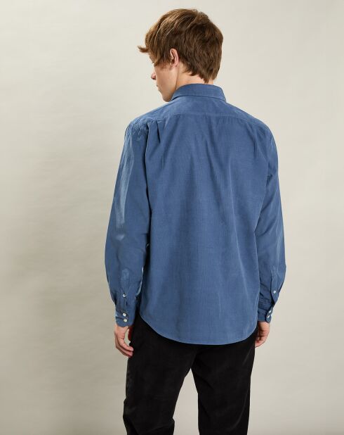 Chemise regular en Velours Milleraies Paul Pat cobalt