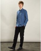 Chemise regular en Velours Milleraies Paul Pat cobalt