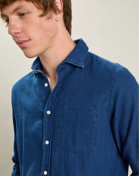 Chemise en Flanelle regular Paul indigo