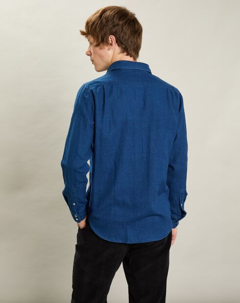 Chemise en Flanelle regular Paul indigo
