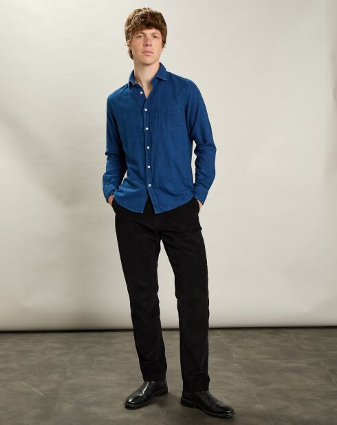 Chemise en Flanelle regular Paul indigo