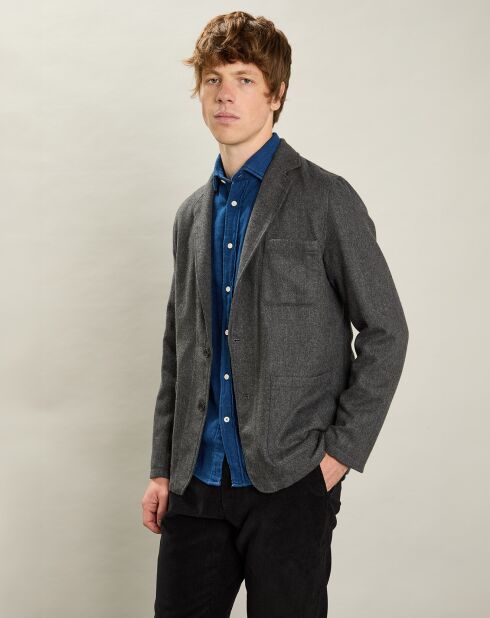 Veste en Laine mélangée Jonny flanelle gris