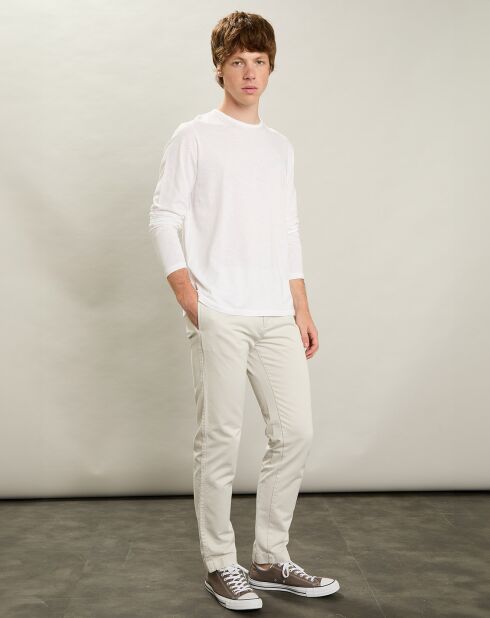 T-Shirt Équipage Ls blanc