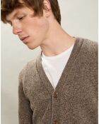 Cardigan 100% Laine Sans Couture champignon
