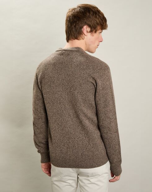Cardigan 100% Laine Sans Couture champignon