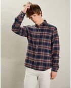 Chemise en Flanelle regular Paul indigo/jade