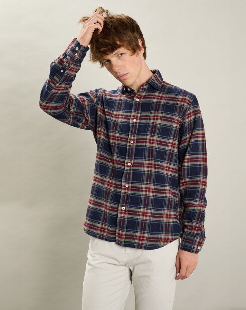 Chemise en Flanelle regular Paul indigo/jade