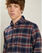 Chemise en Flanelle regular Paul indigo/jade