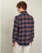 Chemise en Flanelle regular Paul indigo/jade