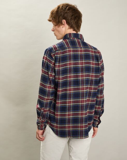 Chemise en Flanelle regular Paul indigo/jade